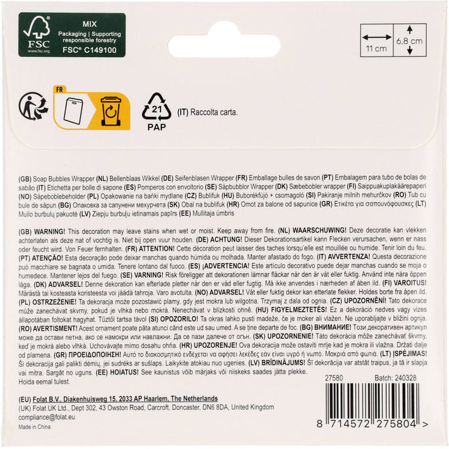 Pegatinas De Fútbol Para Botellas De Burbujas 11cm 6pcs