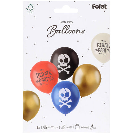 Globos Piratas de Colores 33cm 6pcs