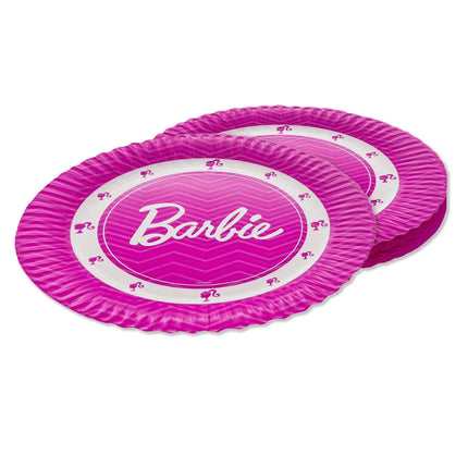 Platos de Barbie, rosa, 23 cm, 8 unidades