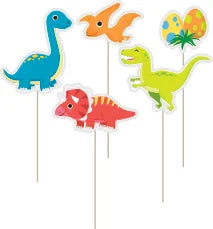 Picos de Cóctel de Dinosaurio de Colores 12uds.