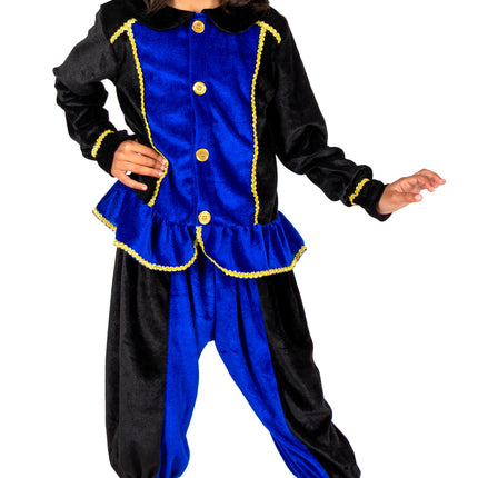 Traje de Piet para niños, azul/negro
