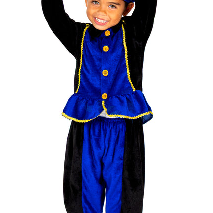 Traje de Piet para niños, azul/negro