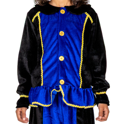 Traje de Piet para niños, azul/negro