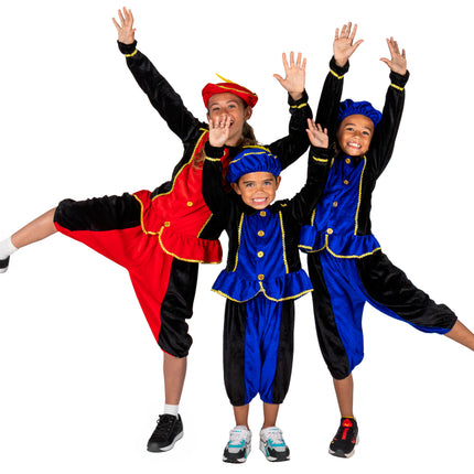Traje de Piet para niño, rojo y negro