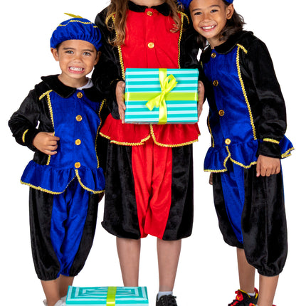 Traje de Piet para niños, azul/negro
