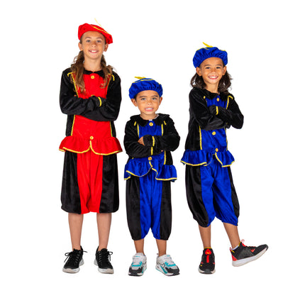 Traje de Piet para niño, rojo y negro
