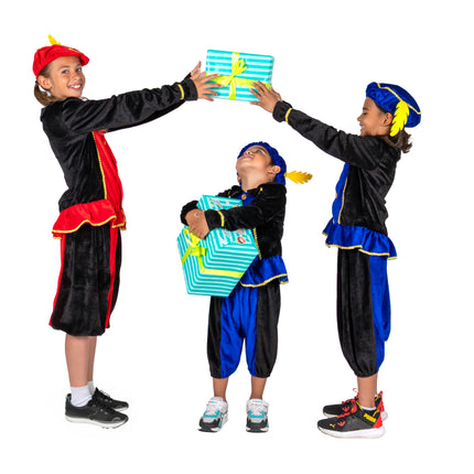 Traje de Piet para niños, azul/negro