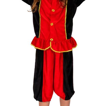 Traje de Piet para niño, rojo y negro