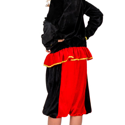 Traje de Piet para niño, rojo y negro
