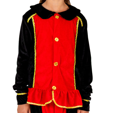 Traje de Piet para niño, rojo y negro