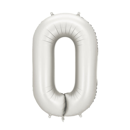 0 Año Figura Globo Plata Satinado Foil Vacío 86cm