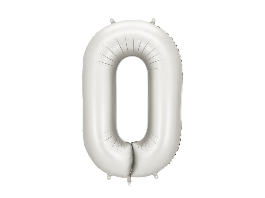 0 Año Figura Globo Plata Satinado Foil Vacío 86cm