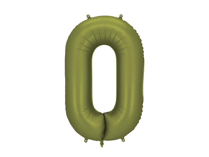 0 Año Figura Globo Verde Oliva Vacío 86cm