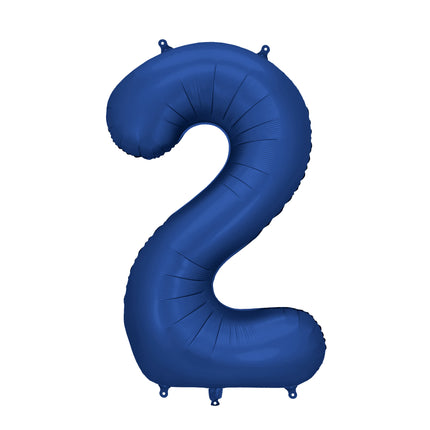 Globo Figura 2 Años Azul Satinado Foil Vacío 86cm