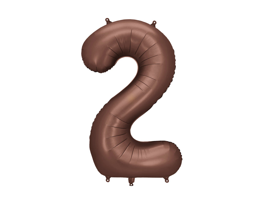 Globo Figura 2 Años Marrón Vacío 86cm