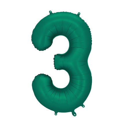 Globo Figura 3 Años Verde Vacío 86cm