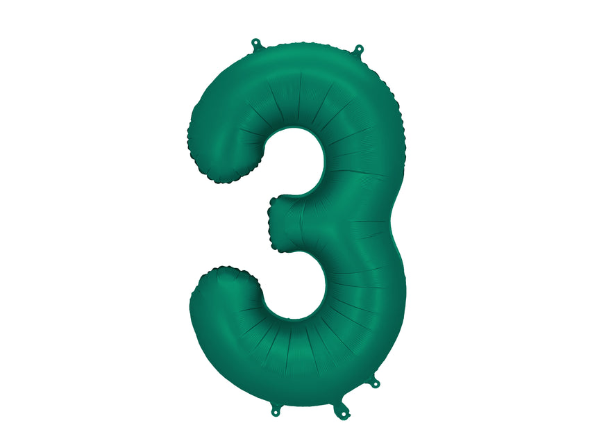 Globo Figura 3 Años Verde Vacío 86cm