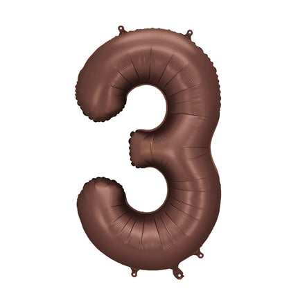 Globo Figura 3 Años Marrón Vacío 86cm