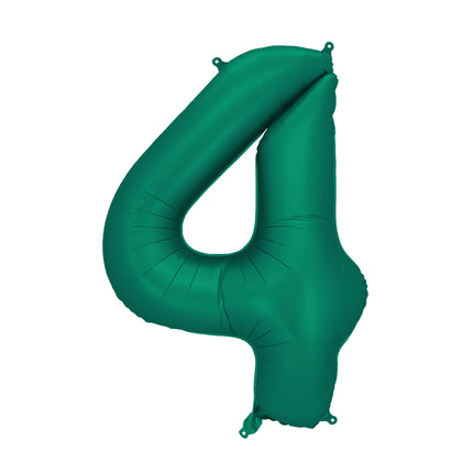 Figura 4 Años Globo Verde Foil Vacío 86cm