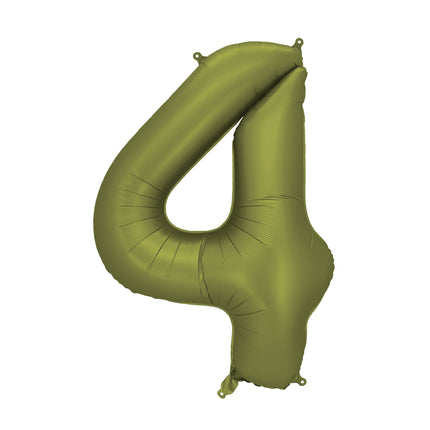 Globo Figura 4 Años Verde Vacío 86cm
