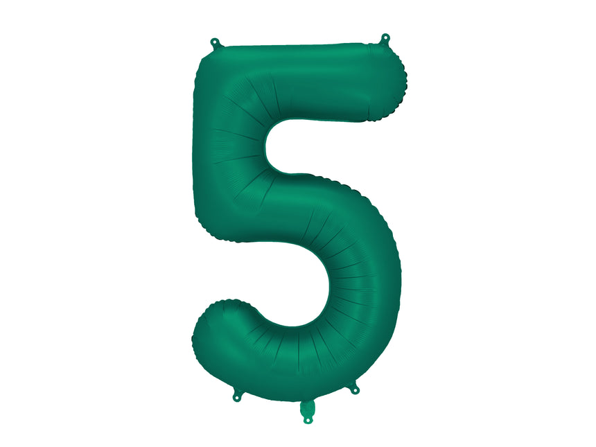 Globo Figura 5 Años Verde Vacío 86cm