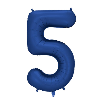 Globo Figura 5 Años Azul Satinado Foil Vacío 86cm