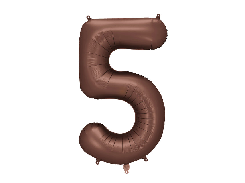Globo Figura 5 Años Marrón Vacío 86cm
