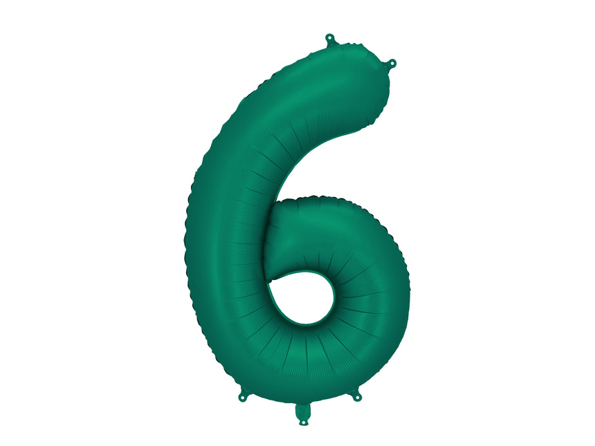 Globo Figura 6 Años Verde Vacío 86cm