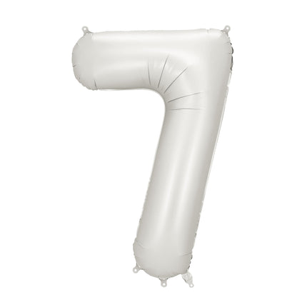 Globo Figura 7 Años Plata Satinado Foil Vacío 86cm