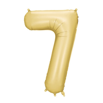 Globo Figura 7 Años Oro Satinado Foil Vacío 86cm