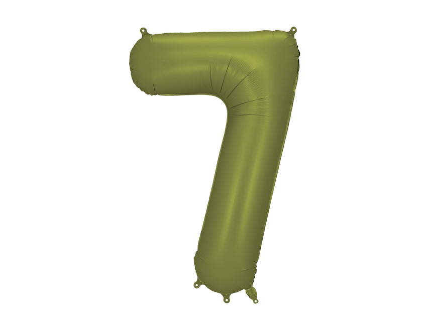 Globo Figura 7 Años Verde 86cm