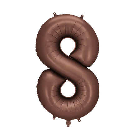 Globo Figura 8 Años Marrón Vacío 86cm