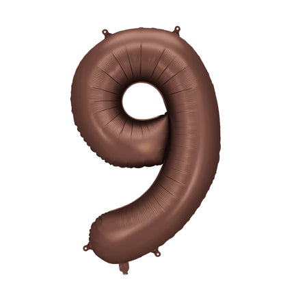 Globo Figura 9 Años Marrón Vacío 86cm