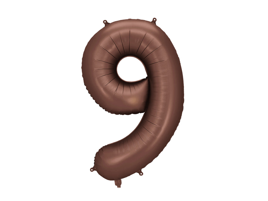 Globo Figura 9 Años Marrón Vacío 86cm