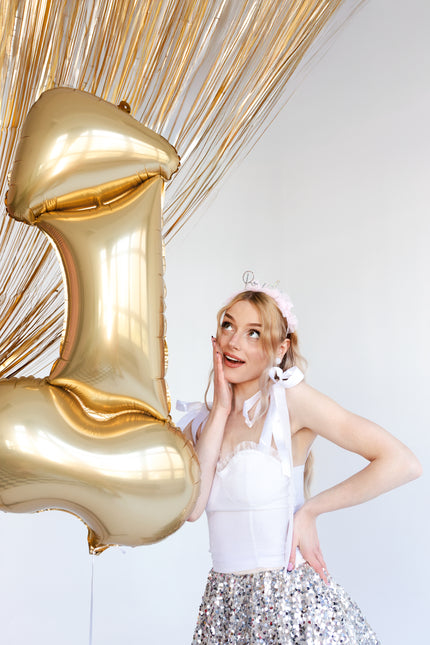 Pene Globo de Helio Oro Vacío 55cm