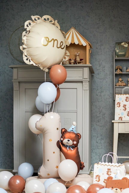 Globo de Helio 1 Año Beige Vacío 51cm