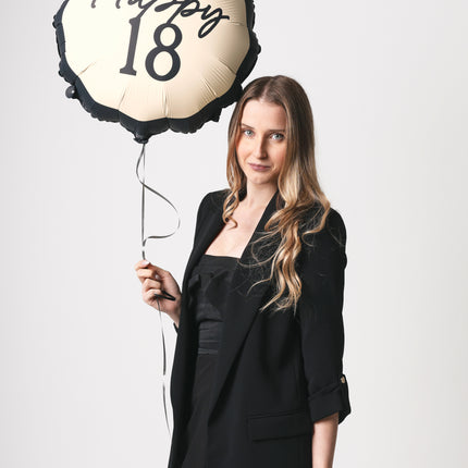 18 Años Globo de Helio Negro Blanco 53cm