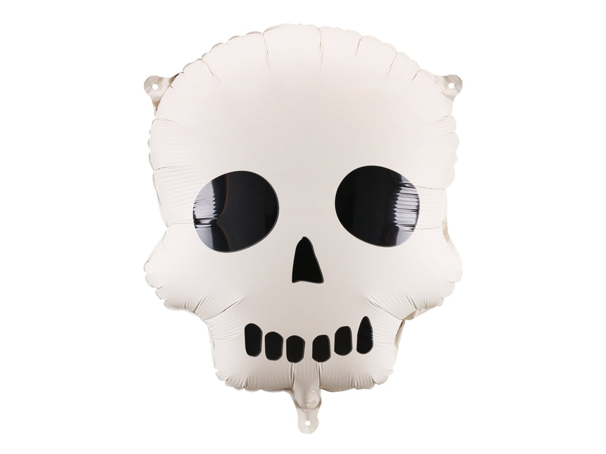 Globo de Helio Halloween Blanco Negro Calavera Vacio 41cm