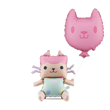 Baby Box & Globos de foil de gato, 43x46 cm y 35x37 cm