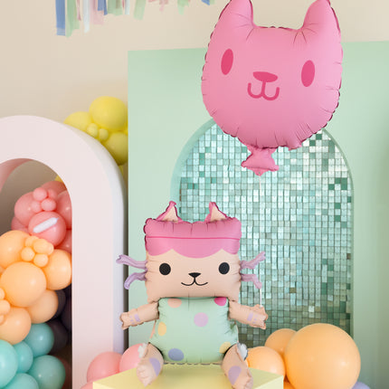 Baby Box & Globos de foil de gato, 43x46 cm y 35x37 cm