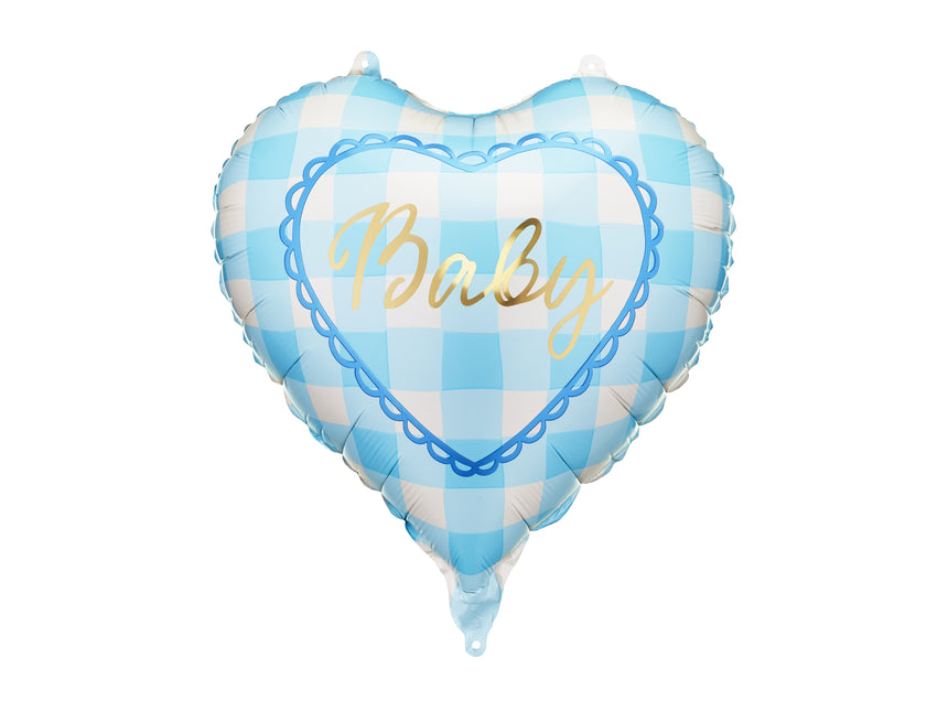 Globo de foil corazón Bebé, 35 cm, azul claro