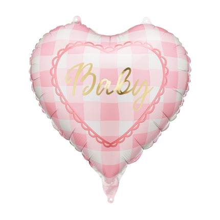 Globo de foil corazón Bebé, 35 cm, rosa claro