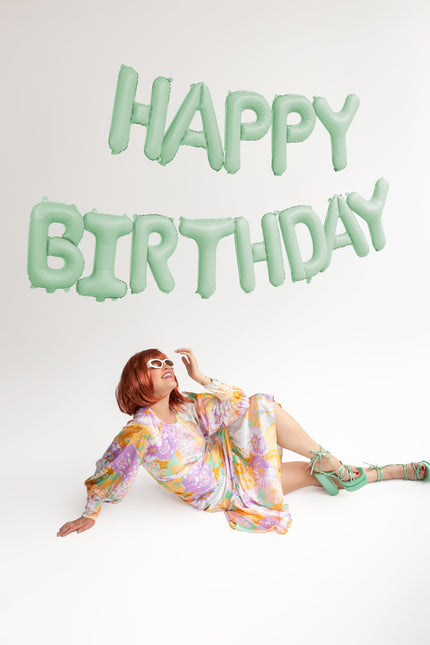 Globo Happy Birthday, 340x35cm, verde