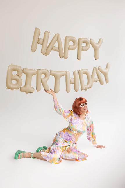 Globo Happy Birthday, 340x35cm, beige
