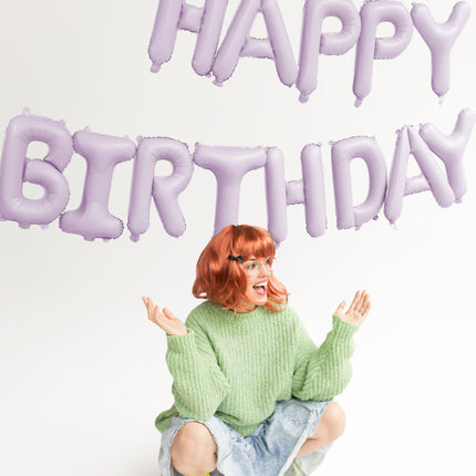 Globo Letra Feliz Cumpleaños Morado 3.4m