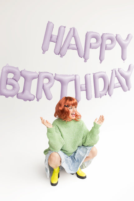 Globo Letra Feliz Cumpleaños Morado 3.4m