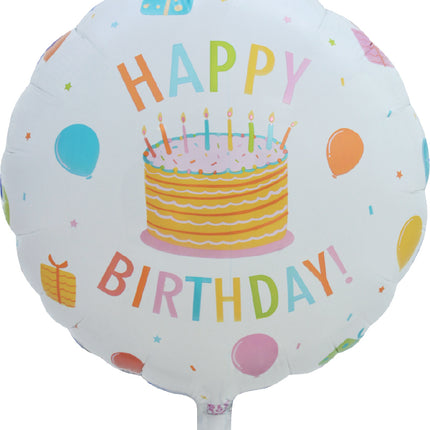 Feliz Cumpleaños Tarta de Globos de Helio Vacía 45cm