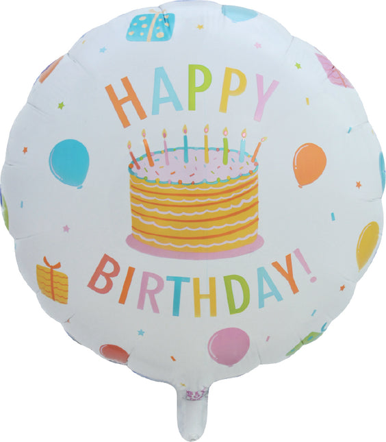 Feliz Cumpleaños Tarta de Globos de Helio Vacía 45cm
