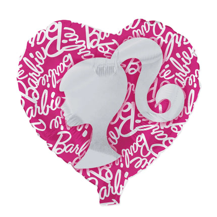 Globo de helio de Barbie con forma de corazón, 45 cm, sin gas