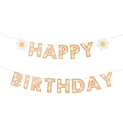 Guirnalda Letra Feliz Cumpleaños Oro Rosa 2m